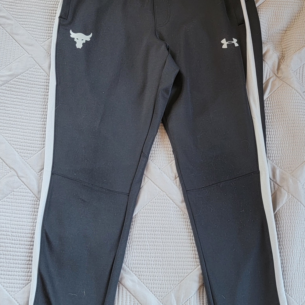 Under Armour Kids Black Joggers with White Accents